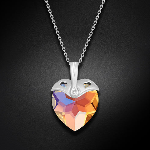 Серебряный кулон "Купидон II (Blue AB)" с кристаллами Swarovski™